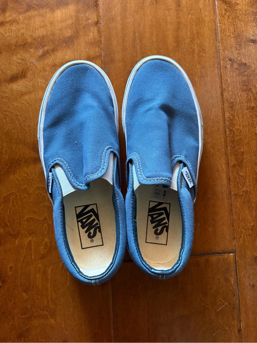 Vans Kids Slip-On Canvas Sneakers in Blue